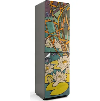 Fototapeta Moderní maskovací nálepka na ledničku Květiny na vodě s rostlinami