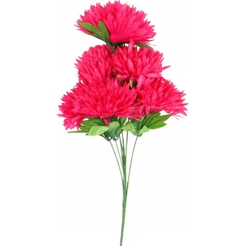 umělá květina Umělý Buket 7 třepenitých chryzantém tmavě růžová Hotová Kytice 54 cm