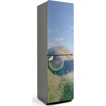 Fototapeta Samolepicí Samolepicí bez bublin na ledničku Mýdlové bubliny na pozadí louky