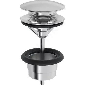 Sifon Hansa Umyvadlová výpusť Push-Open, broušená ocel, 0764010080