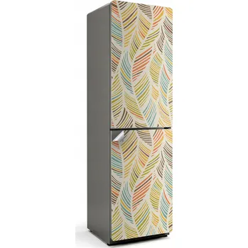 Fototapeta Foto Nálepka Dekorativní Samolepicí na Lednici Vzor listů ve vlnách