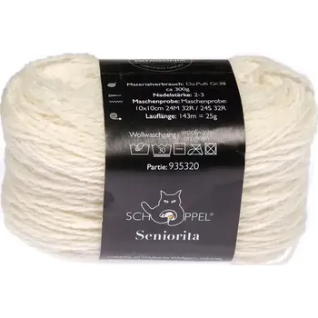 Příze Schoppel Wolle Seniorita 980 Natur (Vlněná příze Seniorita 980 Natur)
