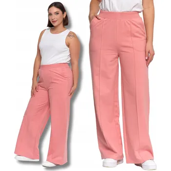 Dámské kalhoty DÁMSKÉ KALHOTY MORAJ TEPLÁKOVÉ ELEGANTNÍ ŠIROKÉ NOHAVICE VYSOKÝ PAS XL