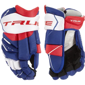 Hokejové rukavice Rukavice TRUE CATALYST 7X Senior Velikost: 15", modro-červeno-bílé