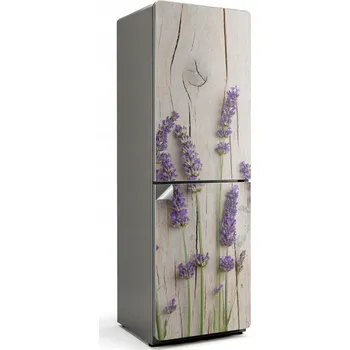 Fototapeta Dekorativní Samolepicí nálepka na ledničku Květy levandule na pozadí dřeva