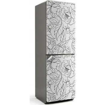 Fototapeta Foto Nálepka Dekorativní Samolepicí na Lednici Květinový lineární vzor