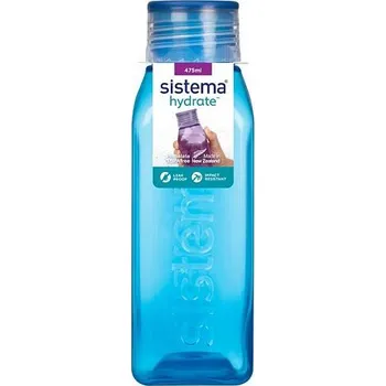 Láhev Sistema Hranatá láhev se šroubovacím víčkem Hydrate Square 475 ml