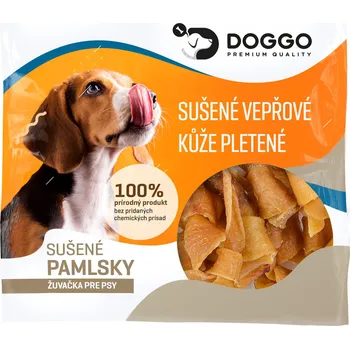 Pamlsek pro psa Doggo Sušené vepřové kůže pletené 250 g