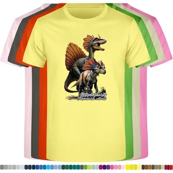 Dívčí tričko detske-levne-bavlnene-tricko-potisk-dilophosaurus Barva: Light yellow - světle žlutá, Dětská bavlněná trička JHK: M