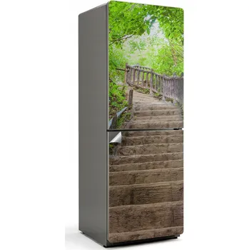 Fototapeta Samolepicí samolepka na ledničku Snadná Aplikace Schody v zeleném lese