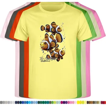 Dívčí tričko detske-levne-bavlnene-tricko-potisk-rybicky-klauni Barva: Light yellow - světle žlutá, Dětská bavlněná trička JHK: S