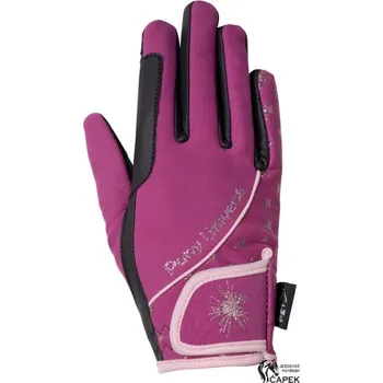 Jezdecké rukavice Zimní dětské rukavice HKM -POLLY- - Růžová - 10let