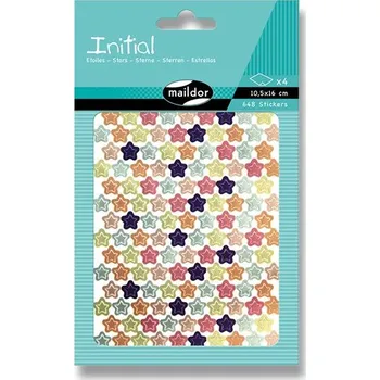 samolepka Samolepky Maildor Initial - Metalické hvězdičky
