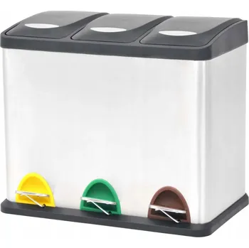 Odpadkový koš Koš na třídění odpadu s pedálem, nerezová ocel, 24 l