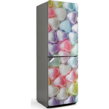 Fototapeta Samolepicí nálepka Bubble Free na ledničku Barevné lesklé srdce