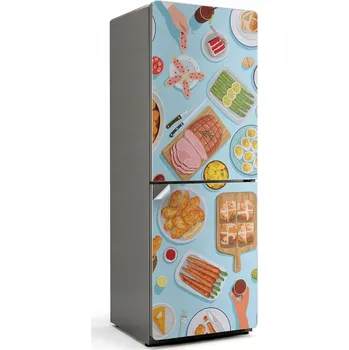 Fototapeta Samolepicí Samolepicí Bubble Free na ledničku Ilustrace hostiny na stole