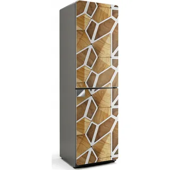Fototapeta Umělecká nálepka Fólie na ledničku Geometrický vzor ze dřeva
