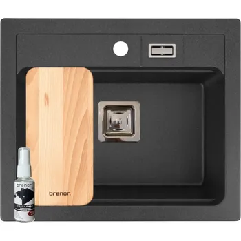 Granitový dřez Jednokomorový granitový dřez Brenor černý