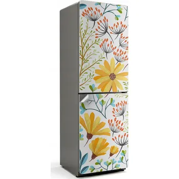 Fototapeta Prémiová Samolepicí nálepka na ledničku Květinový vzor na bílém pozadí