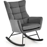 Houpací křeslo BAZALTO — látka, šedá Halmar