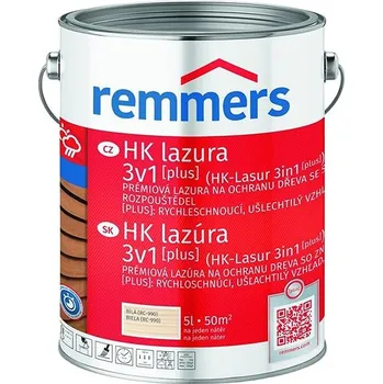 Lak na dřevo Remmers HK Lazura 3v1 [plus] 5 l Weiss / Bílá