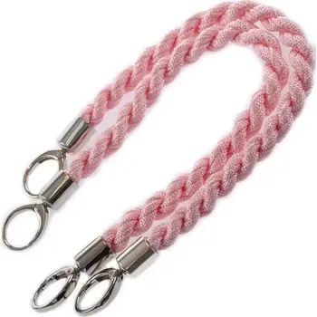 Příze Ucha na tašky Inda délka 50 cm Růžová se stříbrným kováním (Luxusní ucha na kabelky a tašky Inda Růžová se stříbrem)