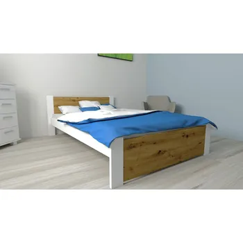 Postel ComfortMatrace Zvýhodněný set: MATRACE+Postel z masivu borovice LUNA+rošt ZDARMA Barva: dub artisan/bílá, Rozměr: 90x200 cm, Model matrace: GOLTEX 20cm