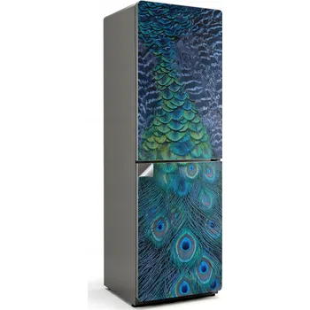 Fototapeta Foto Nálepka Dekorativní Samolepicí na Lednici Páví Pera v Detailu