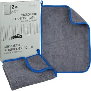 Úložný box LIVAIA utěrky z mikrovlákna auto: 2 utěrky z mikrovlákna pro efektivní čištění auta - utěrky z