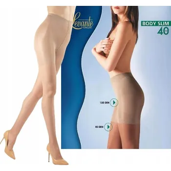 Dámské punčochy Hladké Punčocháče Levante Body Slim 40D, 40 DEN, béžové naturel, velikost 2