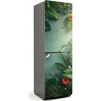 Fototapeta Dekorativní Samolepicí nálepka na ledničku Tropické listy a květiny