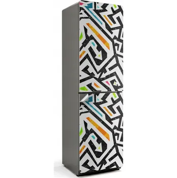 Fototapeta Stylová Nálepka / Samolepka na Lednici Design do Kuchyně Abstraktní Vzor Linií