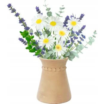 Váza HLINĚNÁ VÁZA 19 Cm terakota na květiny kytice boho dekorativní do obývacího pokoje