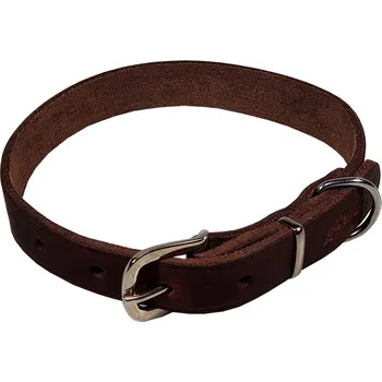 Obojek pro psa BAFPET Obojek z mastné kůže, ZUBR - Hnědá Varianta: Hnědá - 16mm x 40cm /26-36/ 14102Z