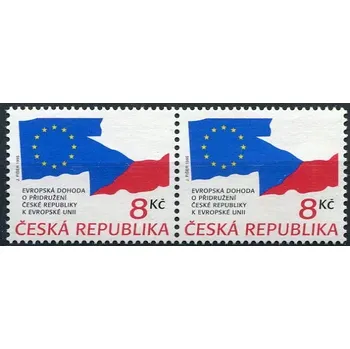 Poštovní známka Česká pošta (1995) č. 63 ** (sp) - Česko - Dohoda o přidružení - VV - bez tisku černošedé barvy (obrys a šrafování vlajek)