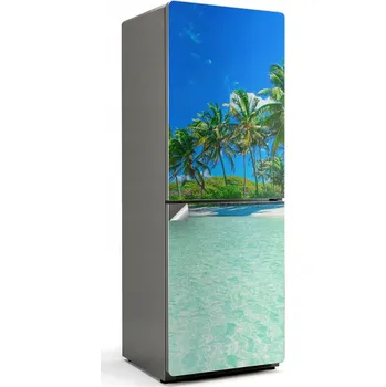 Fototapeta Samolepicí Nálepka Bubble Free na Lednici Tropická pláž s palmami