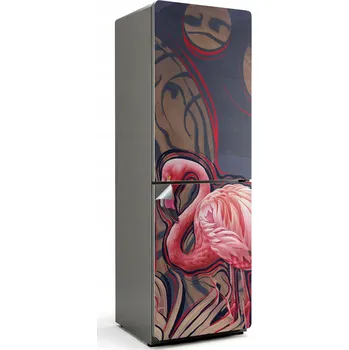 Fototapeta Samolepicí samolepka na ledničku Plameňák v tropickém stylu, snadná instalace