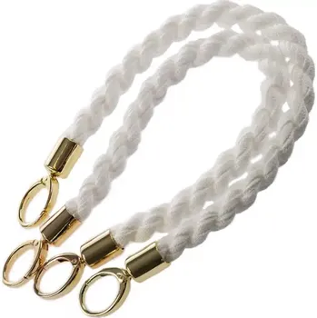 Příze Ucha na tašky Inda délka 50 cm Bílá se zlatým kováním (Luxusní ucha na kabelky a tašky Inda Bílá se zlatem)