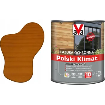 Lak na dřevo Lazurovací lak V33 0,75 l hnědá satén