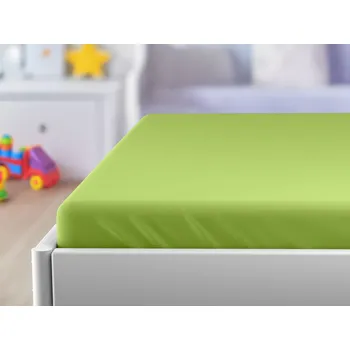 Jersey prostěradlo do dětské postýlky zelená 60 x 120 cm