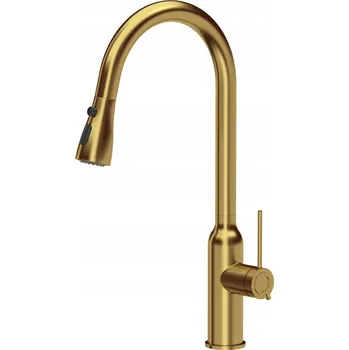 Vodovodní baterie Quadron Kuchyňská baterie Jessica stojící s vytahovací sprchou, zlatá