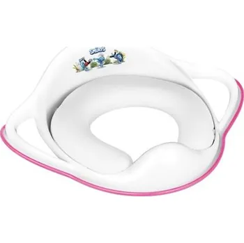Maltex Sedátko na WC měkké The Smurf - bílá/růžová