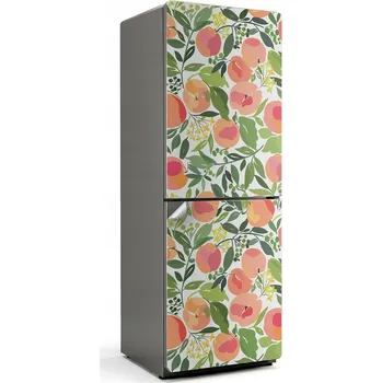 Fototapeta Ochranná Dekorativní Nálepka na Ledničku Výtisk Ovocný Vzor s Listy