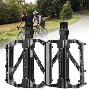 Pedál na kolo Platformové pedály na kolo pro MTB trekking hliníkové černé lehké