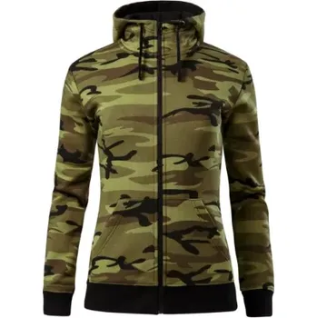 pracovní mikina Malfini CAMO ZIPPER C20 dámská mikina maskáčová/zelená - XXL