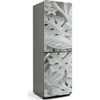 Fototapeta Samolepka s potiskem fotografie na lednici - Reliéfní vzor listů a květin