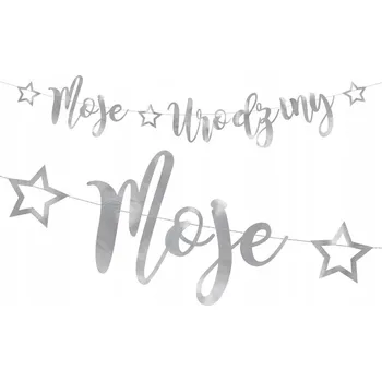 Bannerová girlanda Moje narozeniny stříbrná