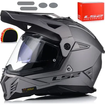 Helma na motorku Motocyklová přilba LS2 MX702 Pioneer II L šedá matná ECE R22-06 s clonou