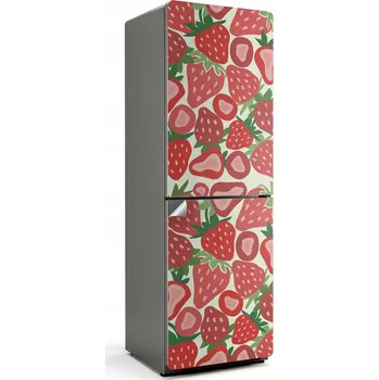 Fototapeta Dekorační Nálepka na Lednici - Geometrický Vzor s Jahodami