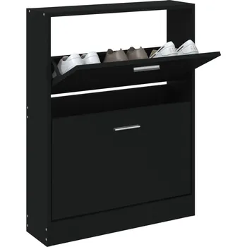 Botník Botník, černá, 59x17x81 cm, dřevěný materiál